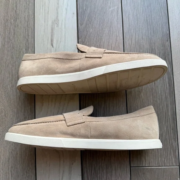 Vince Tan Suede Loafers Slip-On Style - Picture 5 of 9